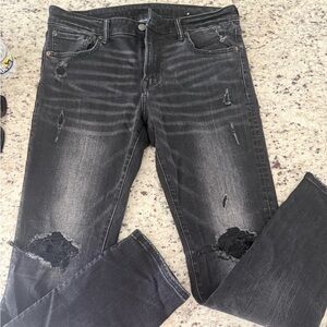 American Eagle Outfitters Black Distressed Skinny Jeans